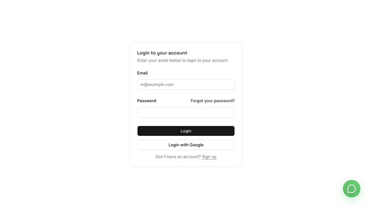Drivesro sign-in screen with email and Google account options